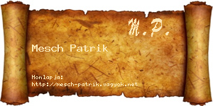 Mesch Patrik névjegykártya